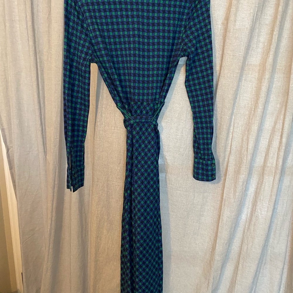 Boden Blue and Green Patterned Dress - Picture 3 of 4